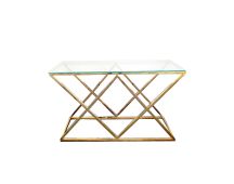 Alsea Console Table Gold Base - Clear Glass