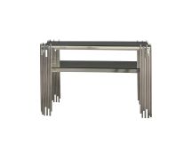 Chelsea Silver Console Table - Black Glass