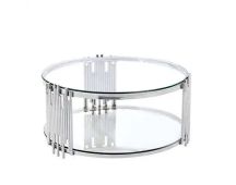 Chelsea Silver Coffee Table - Clear Glass