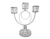 Trio Crystal Candle Holder - Silver