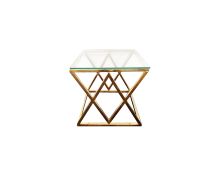 Alsea Side Table Gold Base - Clear Glass