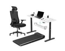 Lifespan Fitness WalkingPad M2 + ErgoDesk 1500mm White + Cable Management + DM9 Chair