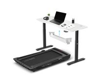 LSG Pacer M5 with Dual Motor Automatic Standing Desk 150cm in White/Black and Cable Management