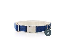 Natural Hemp & Cotton Dog Collar (Ink Blue)