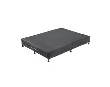 Mattress Base Ensemble King Size Solid Wooden Slat in Black with Removable Cover