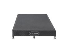 Mattress Base Ensemble King Size Solid Wooden Slat in Charcoal with Removable Cover