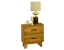 Bedside Table 2 drawers Night Stand Solid Wood Storage Light Brown Colour