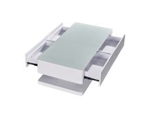 Stylish Coffee Table High Gloss Finish Shiny White Colour with 4 Drawers Storage