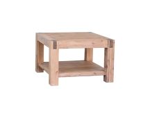 Lamp Table Open Storage Solid Wooden Frame in Classic Oak Colour