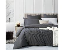 100% Cotton Vintage Washed Bed Quilt Cover Set (3Pcs) - Charcoal - Double Size