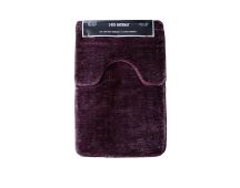 2 Pce Sorrento Plush Quality Non-slip Rubber Back Bath Mat Set Plum