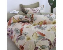 300TC Bahamas Taupe Reversible Cotton Quilt Cover Set Queen