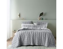 Bianca Langston Silver Pre-Washed Linen Cotton Comforter Set Queen/King