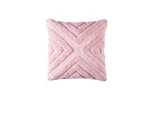 Bianca Haven Pink Cotton Chenille Square Cushion