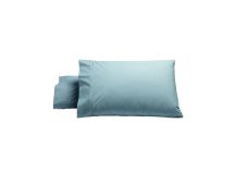 Bianca Pair of Heston Cotton Percale Standard Pillowcases Steel Blue