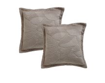 Bianca Pair of Kairo Taupe European Pillowcases