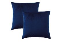 Bianca Pair of Vivid Coordinate Velvet Indigo European Pillowcases 65 x 65 cm