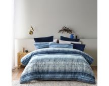 Bianca Amata Blue Cotton Sateen Quilt Cover Set Queen