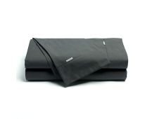 Bianca Heston Cotton Percale Sheet Set Charcoal Double