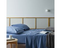 Bianca Natural Sleep Recycled Cotton and Bamboo Sheet Set Blue King