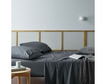 Bianca Natural Sleep Recycled Cotton and Bamboo Sheet Set Charcoal Double