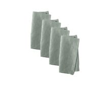 Vintage Design Homewares Set of 4 Washed Linen Cotton Square Napkins Green 50cm x 50cm