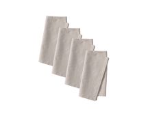 Vintage Design Homewares Set of 4 Washed Linen Cotton Square Napkins Natural 50cm x 50cm