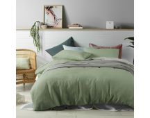 Accessorize 100% Linen Sage Quilt Cover Set Double