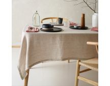 Vintage Design Homewares Helm Natural Washed Linen Cotton Tablecloth 130cm x 180cm