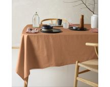 Vintage Design Homewares Helm Terracotta Washed Linen Cotton Tablecloth 180cm x 180cm Square