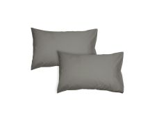 Algodon Pair of 300TC Cotton Standard Pillowcases Charcoal