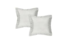 Algodon Pair of 300TC Cotton European Pillowcases Silver