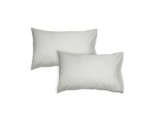 Algodon Pair of 300TC Cotton Standard Pillowcases Silver