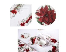 Ashdene Set of 4 Poinsettia 100% Cotton Napkins 45 x 45 cm