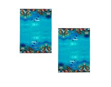 Ashdene Set of 2 Playful Dolphins Cotton Kitchen Tea Towels 50 x 70 cm Reef Exploring