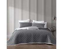 Logan and Mason Essex Charcoal Polyester Cotton Bedspread King