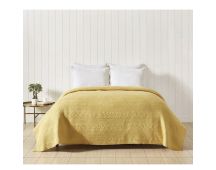 Private Collection Channel Ochre 100% Cotton Channel Stitch Coverlet Queen