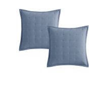 Platinum Collection Pair of Ascot Steel European Pillowcases 65 x 65 + 16cm