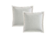 Private Collection Pair of Kingston Moss 100% Cotton Yarn Dyed Jacquard European Pillowcases 65 x 65cm