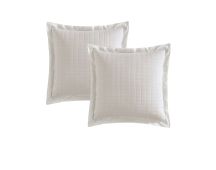 Private Collection Pair of Kingston Stone 100% Cotton Yarn Dyed Jacquard European Pillowcases 65 x 65cm