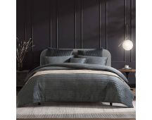 Private Collection Barlow Slate Embroidered Velvet Quilt Cover Set King