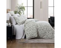 Private Collection Martha's Orchard Sage 250Tc Cotton Percale Printed & Quilted Quilt Cover Set Queen