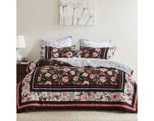 Logan and Mason 250TC Shanghai Nights Black Cotton Sateen Quilt Cover Set Super King