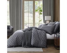 Private Collection Westport Charcoal Jacquard Quilt Cover Set King