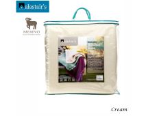 Alastairs 375GSM Australian Merino Wool Blanket Cream - Double