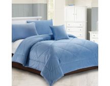 Georges Fine Linens Carrington Quilt / Comforter Set Chambray Blue King