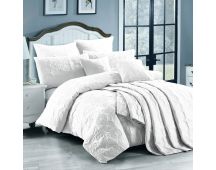 Georges Fine Linens Marguerite Quilt Cover Set White - Double