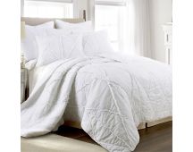 Jenny Mclean Bobby Ruffle White 3 Piece Coverlet Set Super King