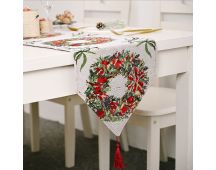 Christmas Table Runner thickened knitted Dining Tablecloth Xmas Party Decor(Garland)