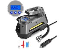 Portable Digital Car Air Compressor Tire Inflator With Emergency Flashlight